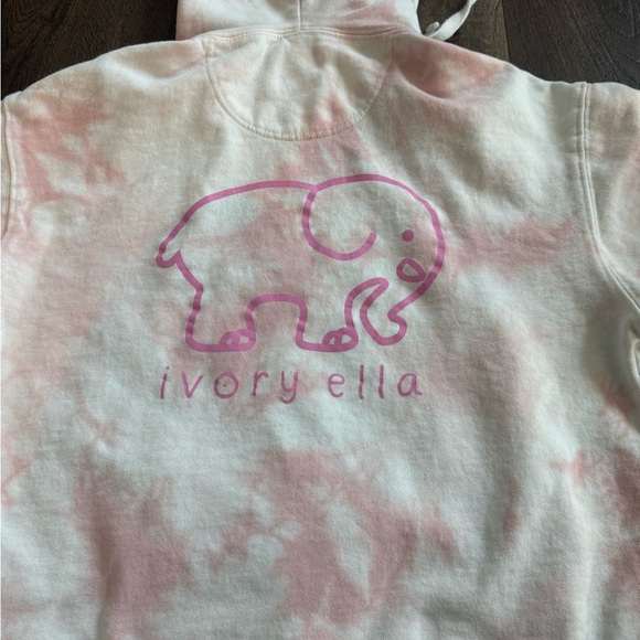 Ivory Ella Sweatshirt hoodie. Light pink tie dye. Women’s size medium. - Picture 6 of 7